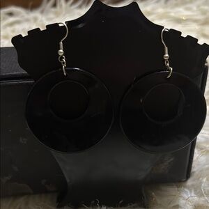 Elegant Black Hoop Earrings